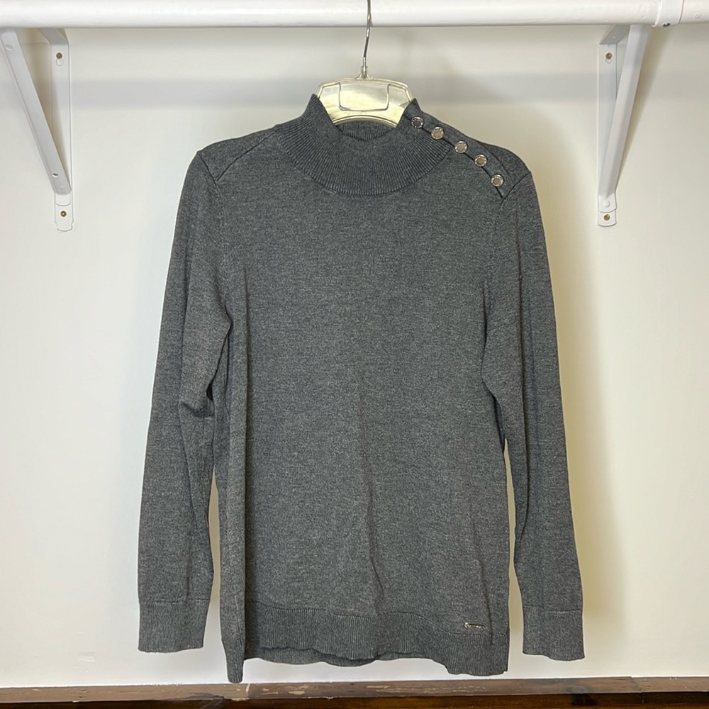 Calvin Klein Charcoal Gray Turtleneck Sweater-‎ M